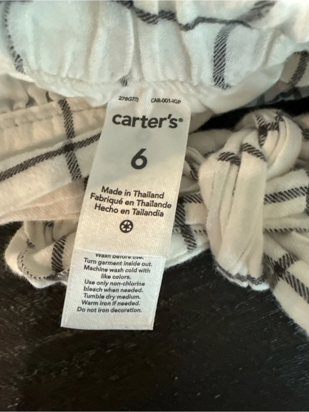 Carter's Girls 6 White and Black Skirt